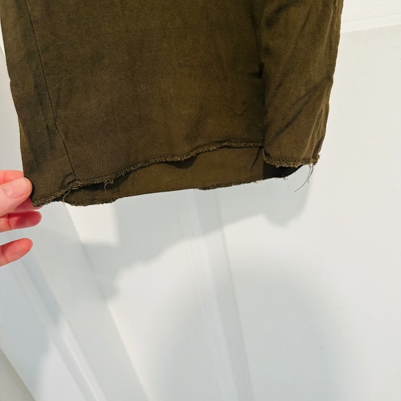 Old Navy | Pull On Straight Leg Ankle Length Pant Olive Green with Pockets - Picture 8 of 12